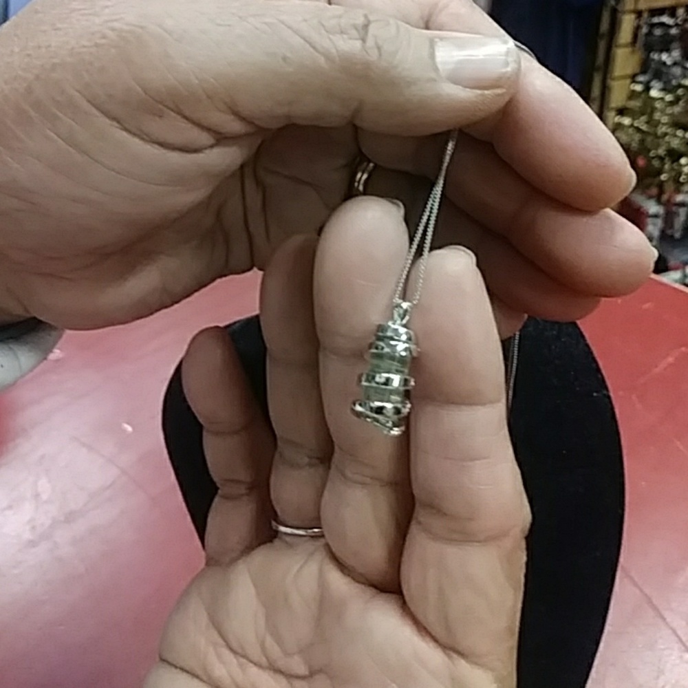 Sterling Silver Ladies Necklace With Gemstome - Picture 4 of 4